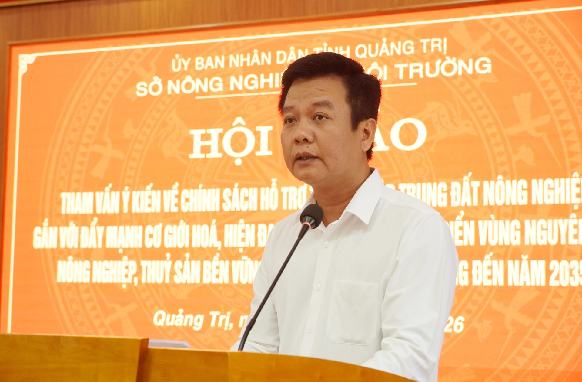 Lãnh đạo Sở NN&MT phát biểu đề dẫn hội thảo - Ảnh: HL