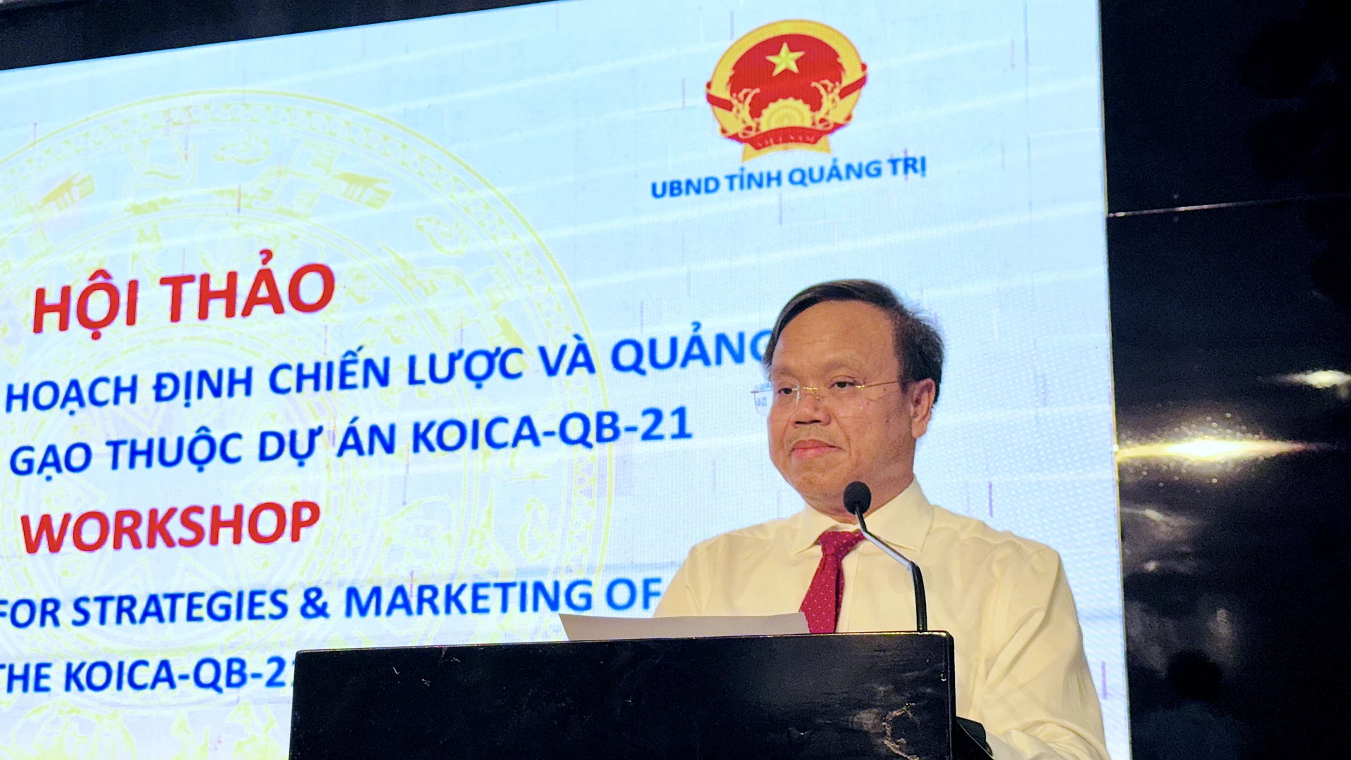 Đồng chí Lê Đức Tiến, Phó Chủ tịch UBND tỉnh Quảng Trị phát biểu tại hội thảo - Ảnh: Quang Ngọc.