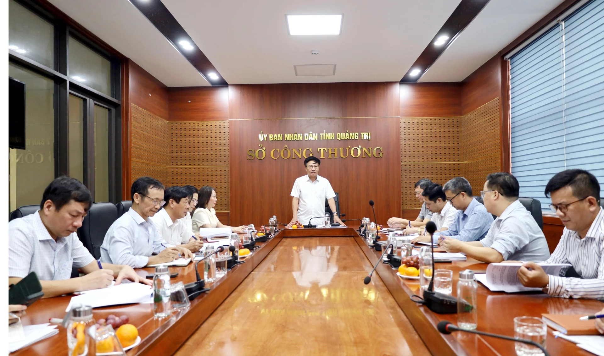 Đồng chí Đào Mạnh Hùng, Ủy viên Ban Thường vụ Tỉnh ủy, Phó Chủ tịch Thường trực Ủy ban MTTQ Việt Nam tỉnh, Trưởng Đoàn giám sát phát biểu tại buổi làm việc - Ảnh: Văn Minh. 