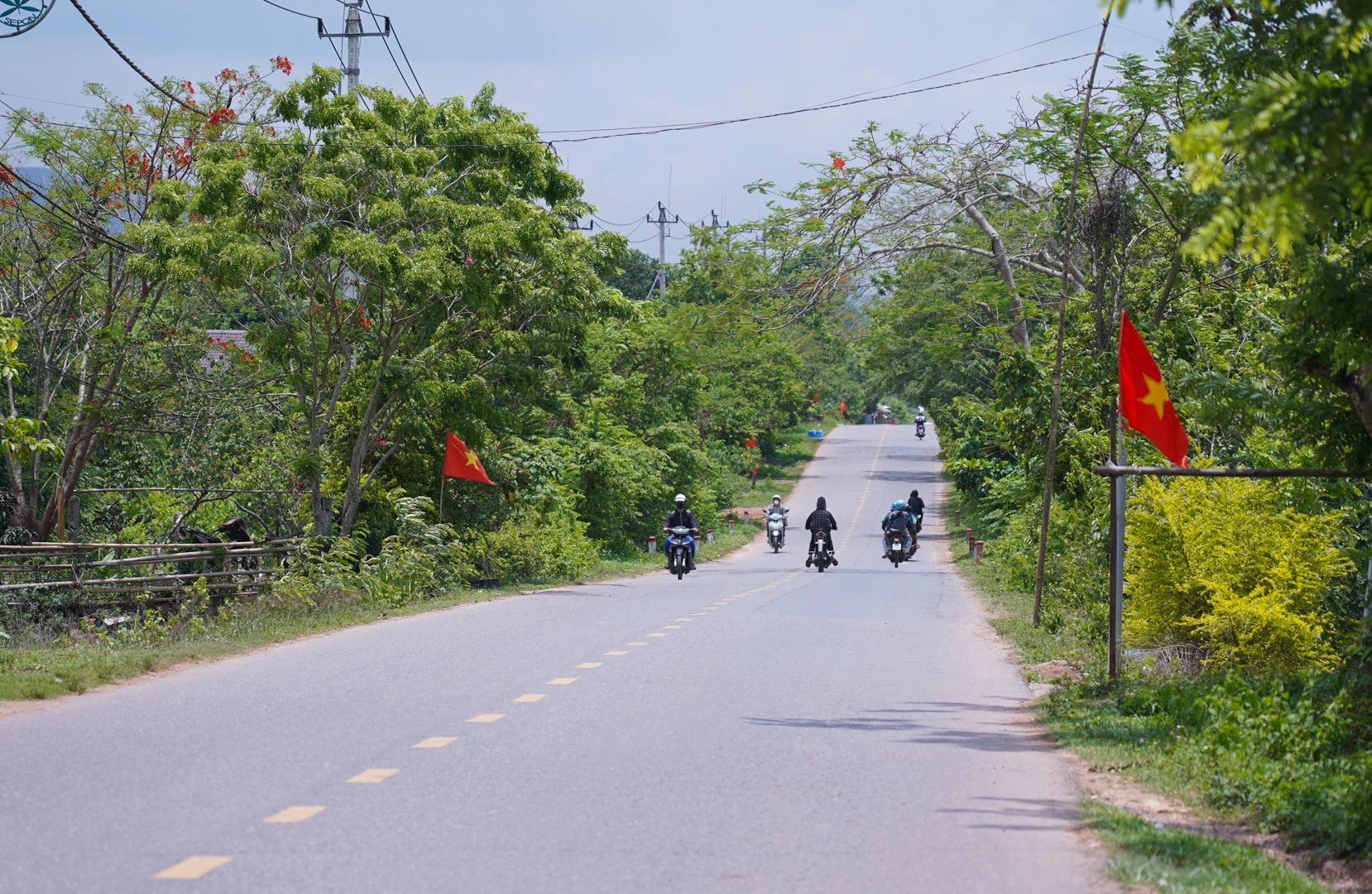 Tuyến đường tỉnh 586 có lưu lượng phương tiện khá lớn - Ảnh: L.T
