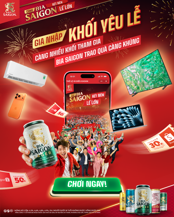Chương trình “Cùng Bia Saigon Kết Nên Lễ Lớn” của Bia Saigon trong dịp lễ lớn năm nay