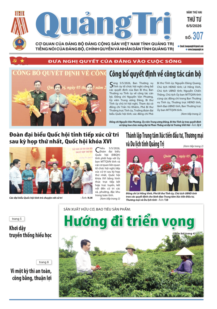 Báo Quảng Trị số 307 - Ngày 6/5/2026