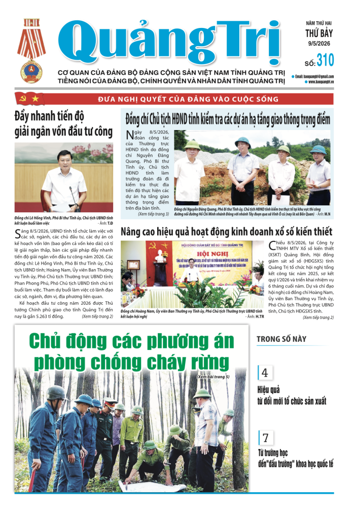 Báo Quảng Trị số 310 - Ngày 9/5/2026