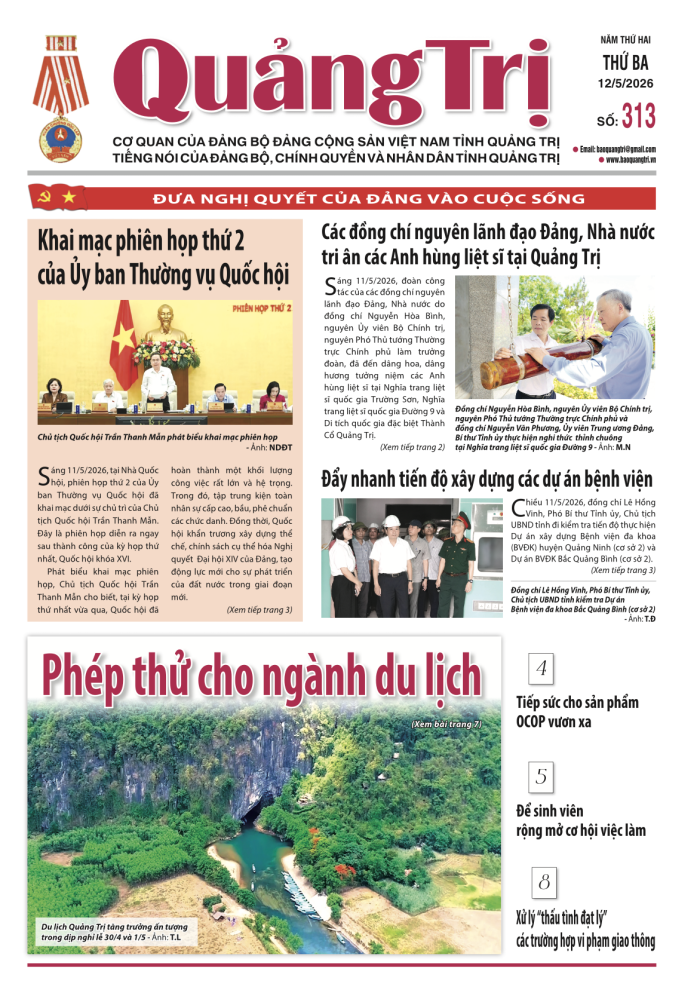 Báo Quảng Trị số 313 - Ngày 12/5/2026