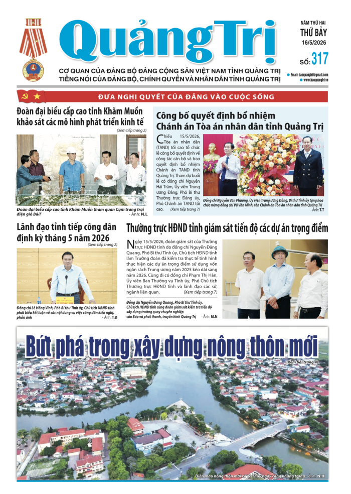 Báo Quảng Trị số 317 - Ngày 16/5/2026