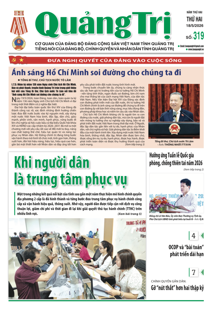 Báo Quảng Trị số 319 - Ngày 18/5/2026