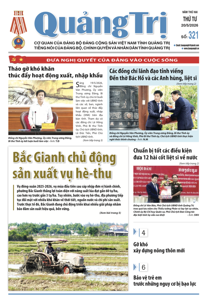 Báo Quảng Trị số 321 - Ngày 20/5/2026