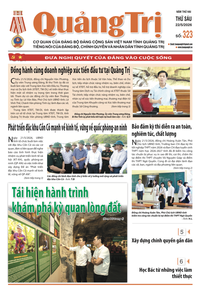 Báo Quảng Trị số 323 - Ngày 22/5/2026