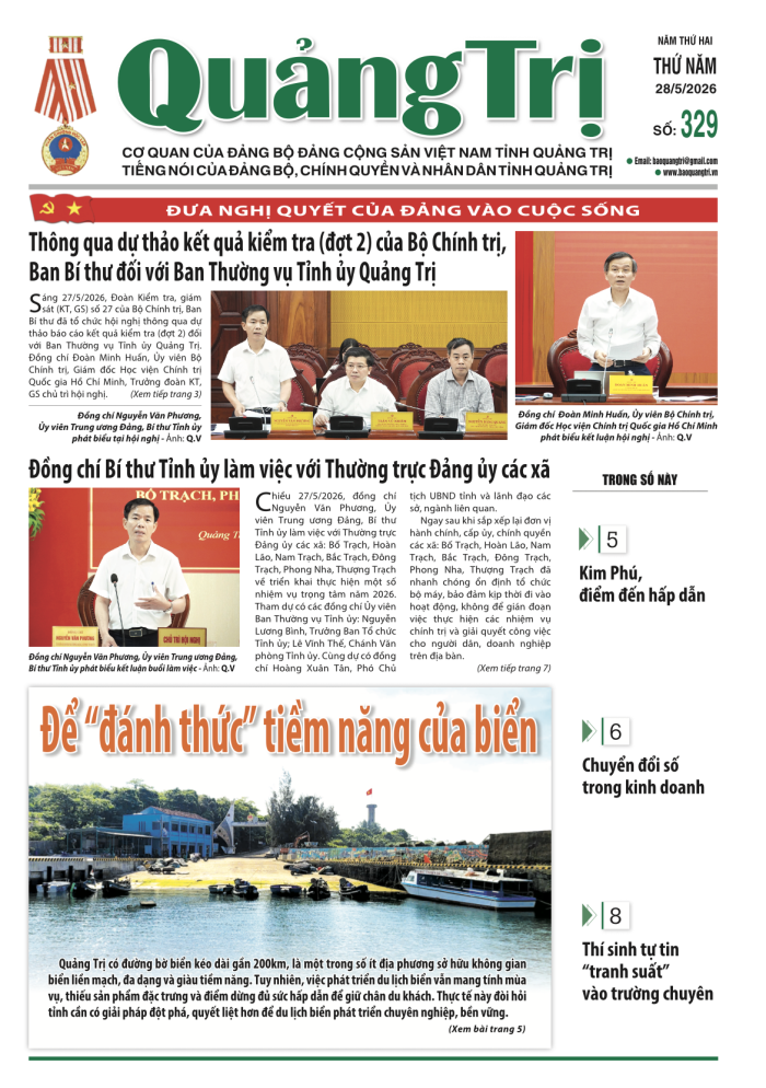 Báo Quảng Trị số 329 - Ngày 28/5/2026