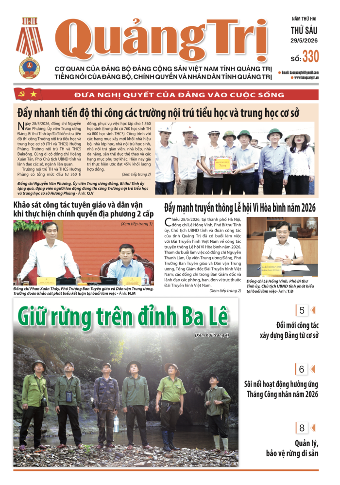 Báo Quảng Trị số 330 - Ngày 29/5/2026
