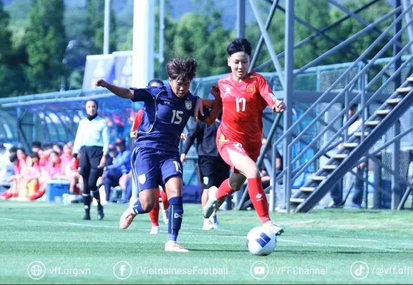 U17 nữ Việt Nam hòa kịch tính ở ngày ra quân. (Nguồn: VFF)