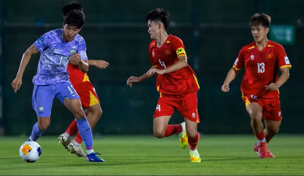 U17 Việt Nam liên tiếp phải nhận 4 bàn thua ở những phút cuối trận. (Ảnh: afc)​