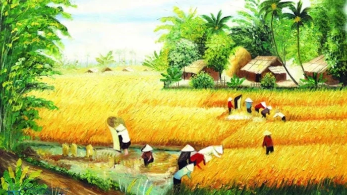 Mùa gặt miền quê nội