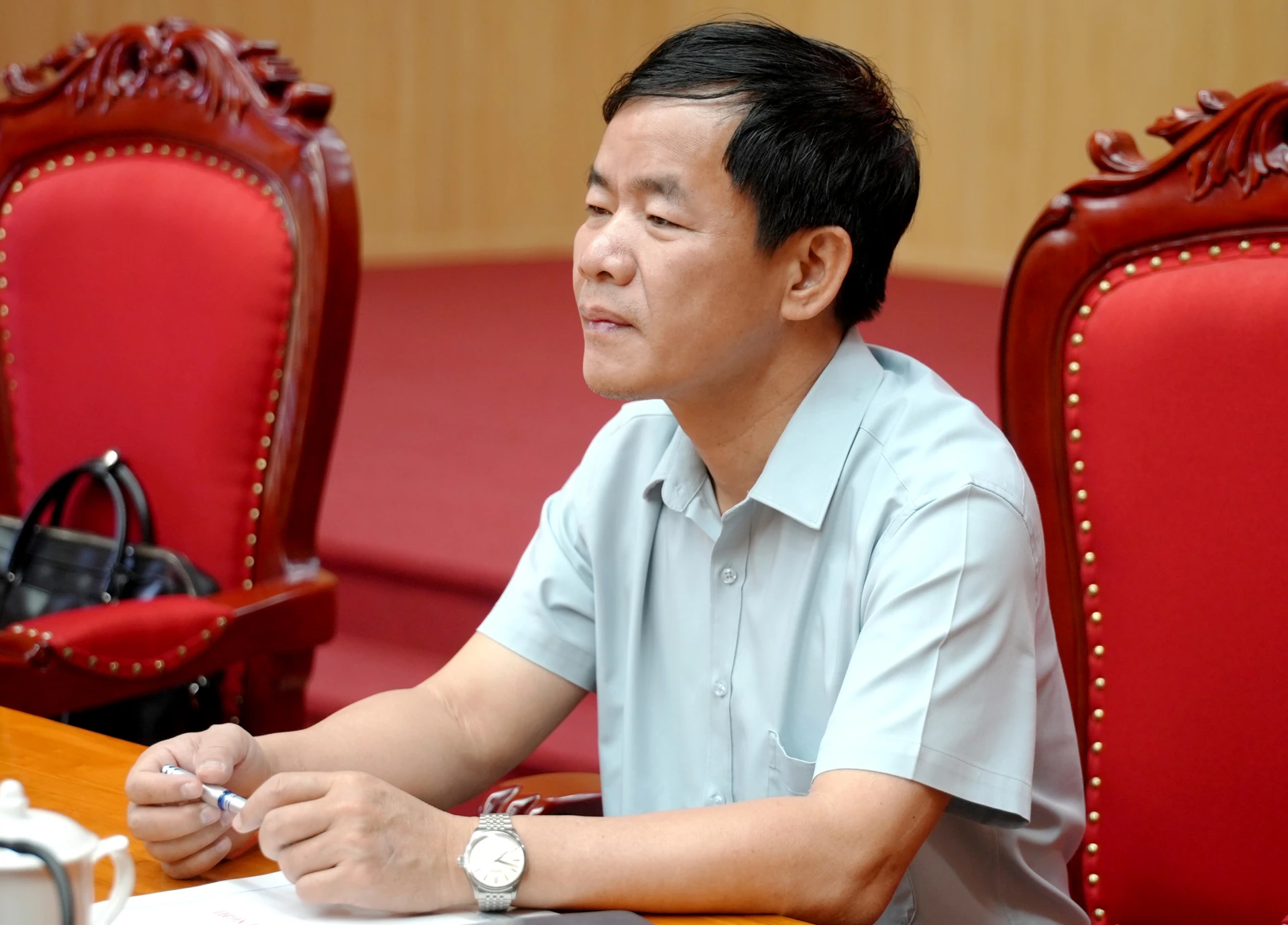 Đồng chí Nguyễn Văn Phương, Bí thư Tỉnh ủy tham dự lễ phát động tại điểm cầu Quảng Trị - Ảnh: T.Đ
