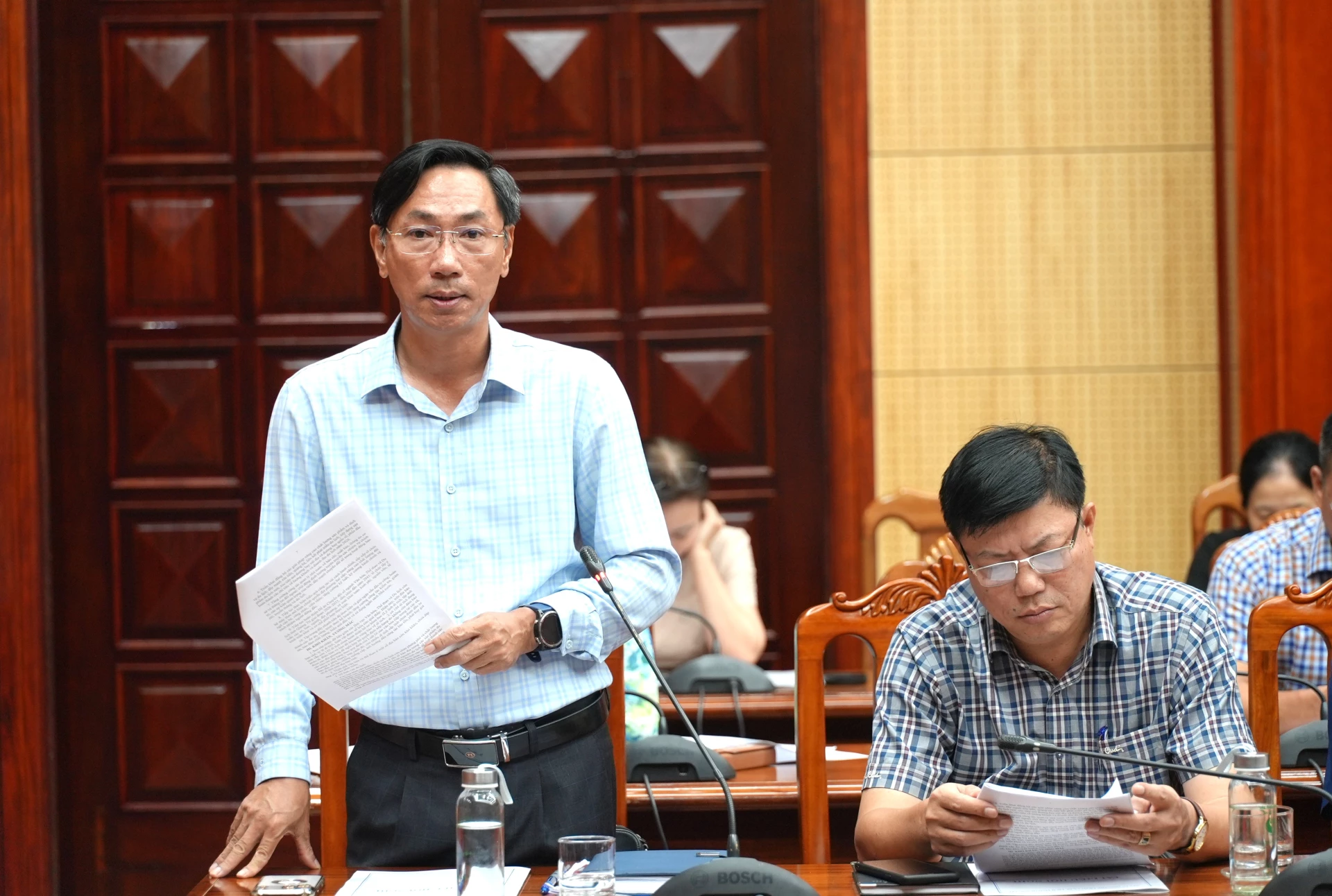 Lãnh đạo Sở Văn hóa – Thể thao và Du lịch báo cáo kết quả thực hiện nhiệm vụ 6 tháng đầu năm 2026 - Ảnh: T.Đ