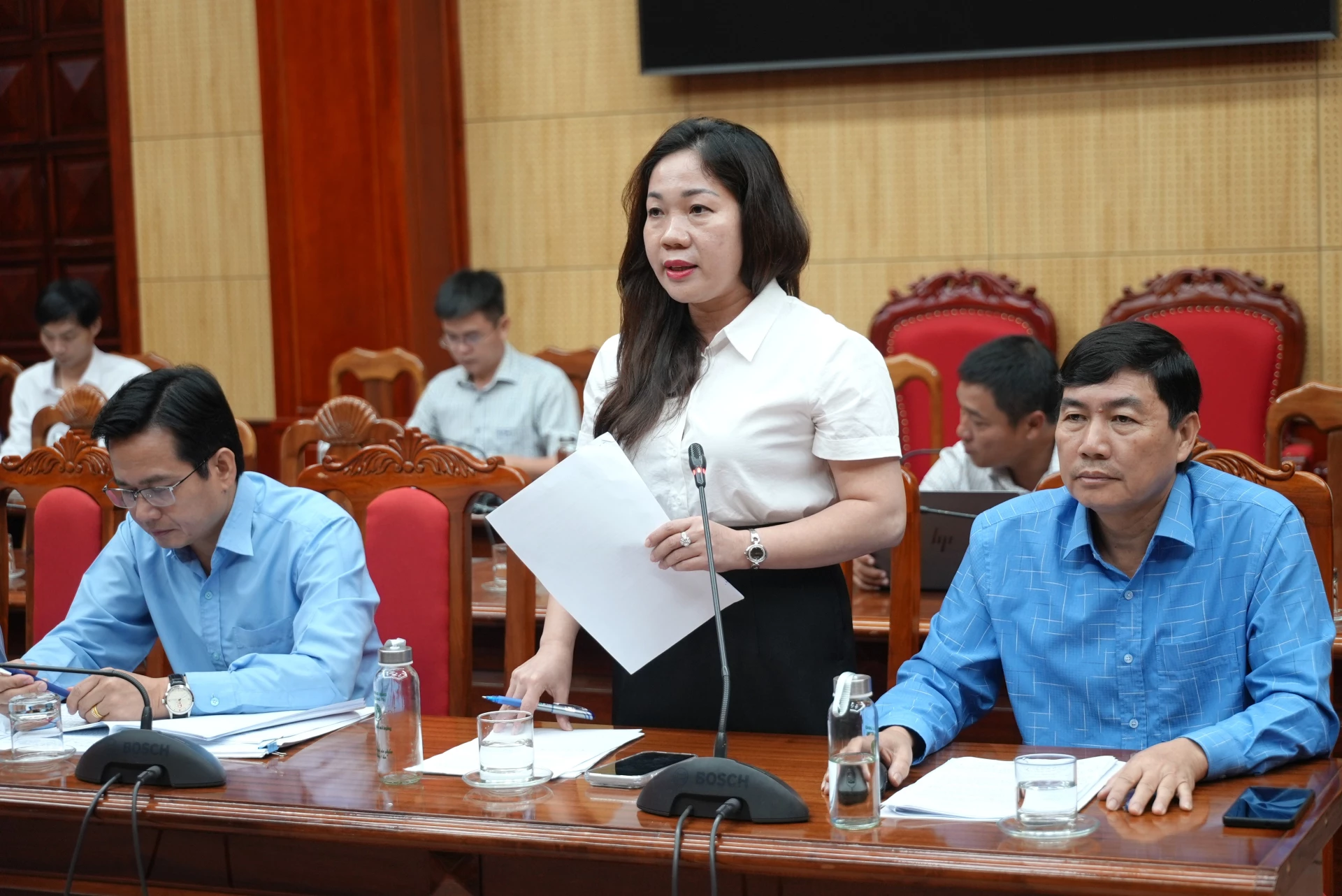 Lãnh đạo Sở Tư pháp phát biểu tại buổi làm việc - Ảnh: T.Đ