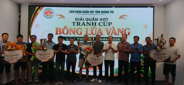 Bế mạc giải Quần vợt tranh cúp 'Bông lúa vàng' tỉnh Quảng Trị lần thứ XI