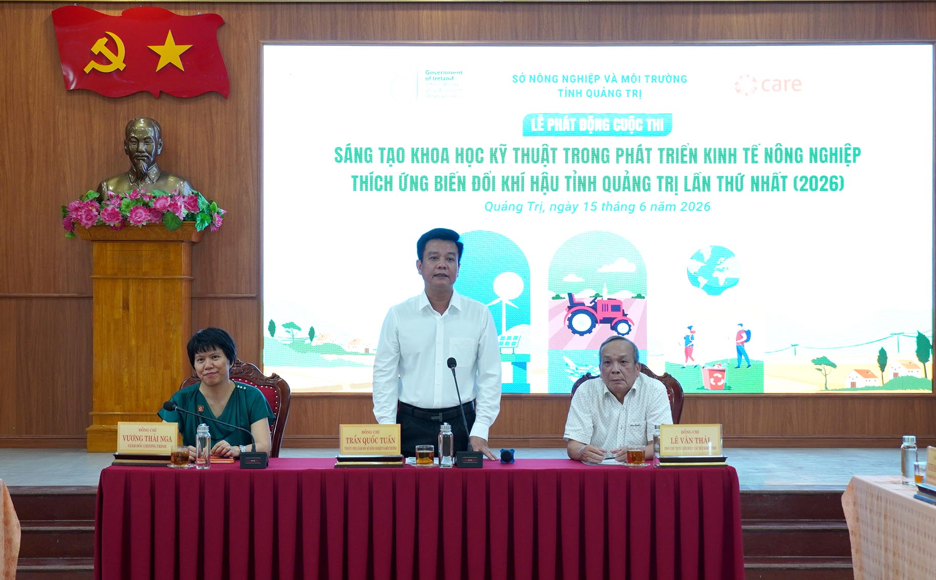 Lãnh đạo Sở Nông nghiệp và Môi trường phát biểu khai mạc cuộc thi - Ảnh: C.H