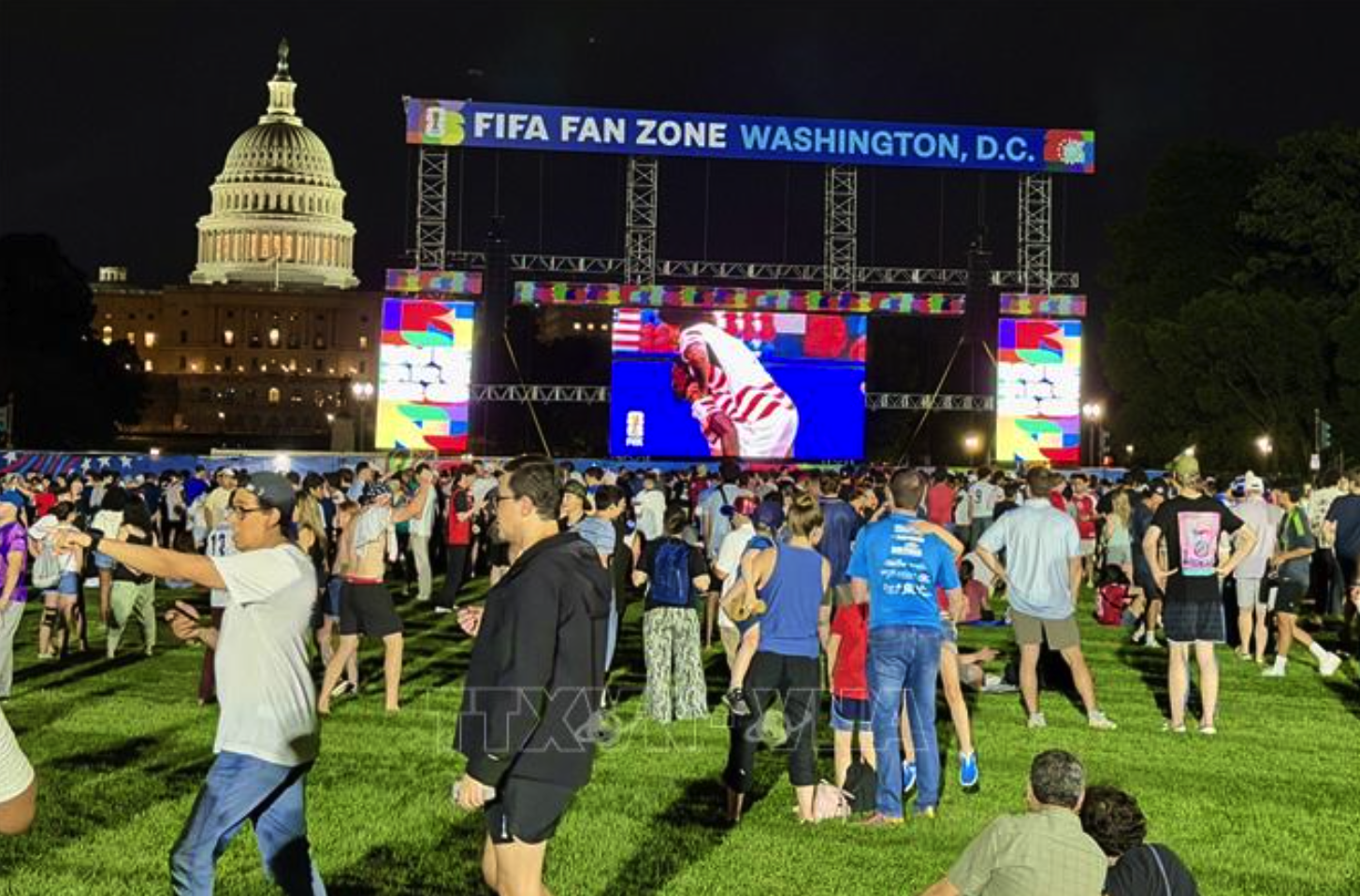 Không khí khu Fan Zone tại Washington. Ảnh: Ngọc Quang/PV TTXVN tại Mỹ