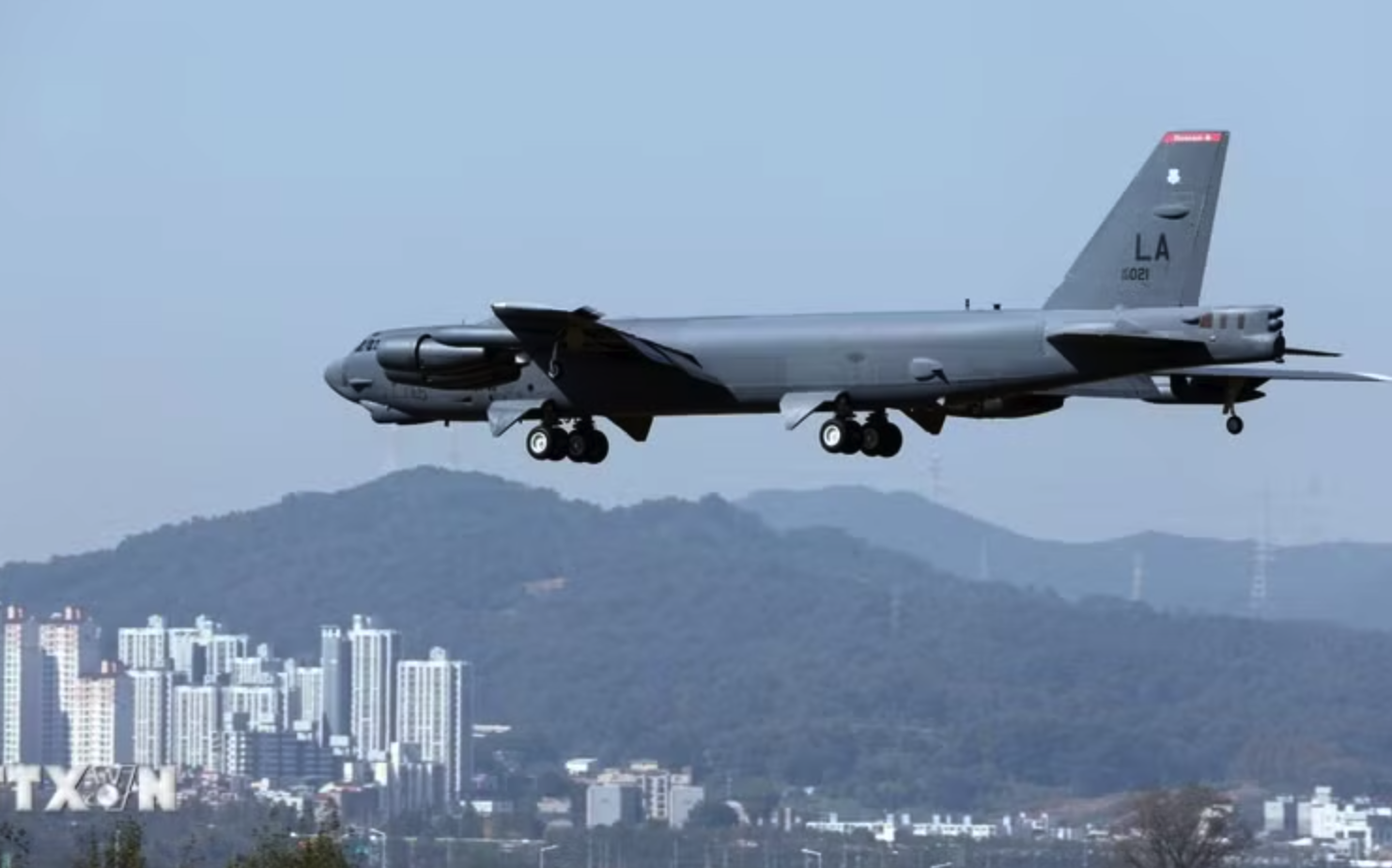 ​Máy bay ném bom chiến lược B-52 của Mỹ. (Ảnh: Yonhap/TTXVN)