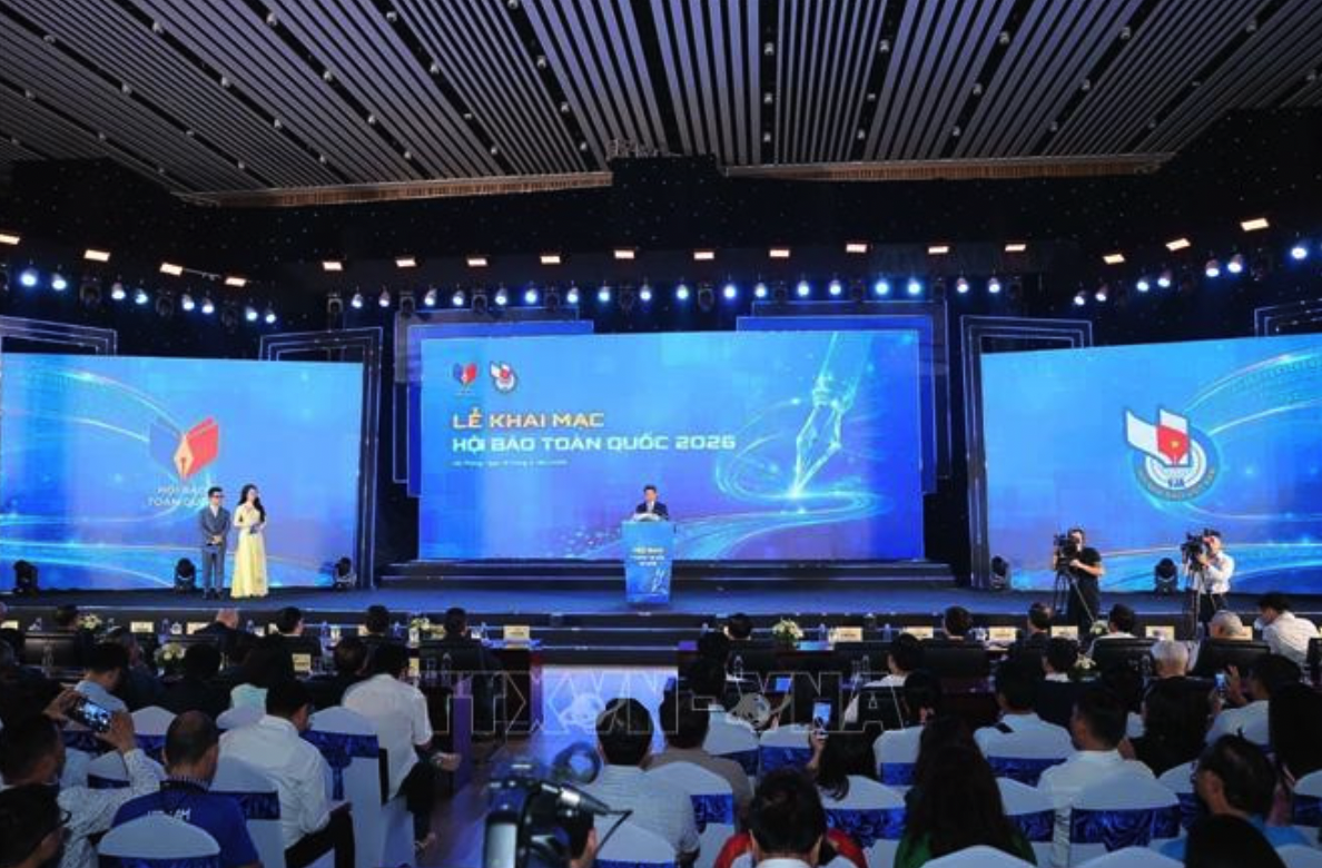 Quang cảnh lễ khai mạc Hội báo toàn quốc 2026. Ảnh: Minh Quyết/TTXVN
