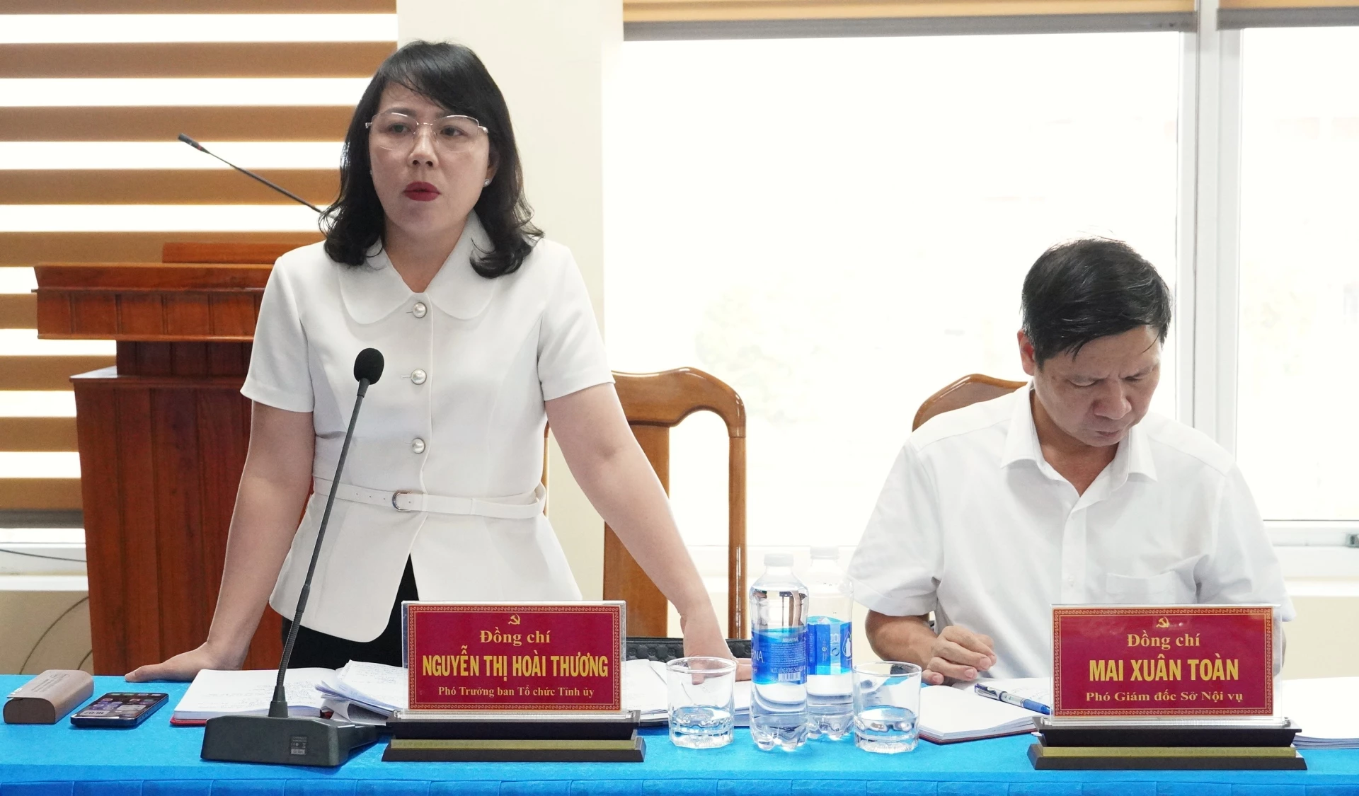 Lãnh đạo các sở, ngành phát biểu tại buổi làm việc - Ảnh: Q.V