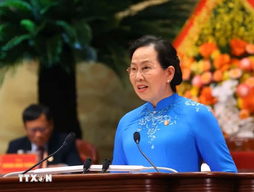 Đồng chí Lê Thị Thủy, Ủy viên Trung ương Đảng, Ủy viên Ban Thường vụ Đảng ủy Mặt trận Tổ quốc, các đoàn thể Trung ương, Bí thư Đảng ủy, Chủ tịch Trung ương Hội Liên hiệp Phụ nữ Việt Nam. (Ảnh tư liệu: Văn Điệp/TTXVN)