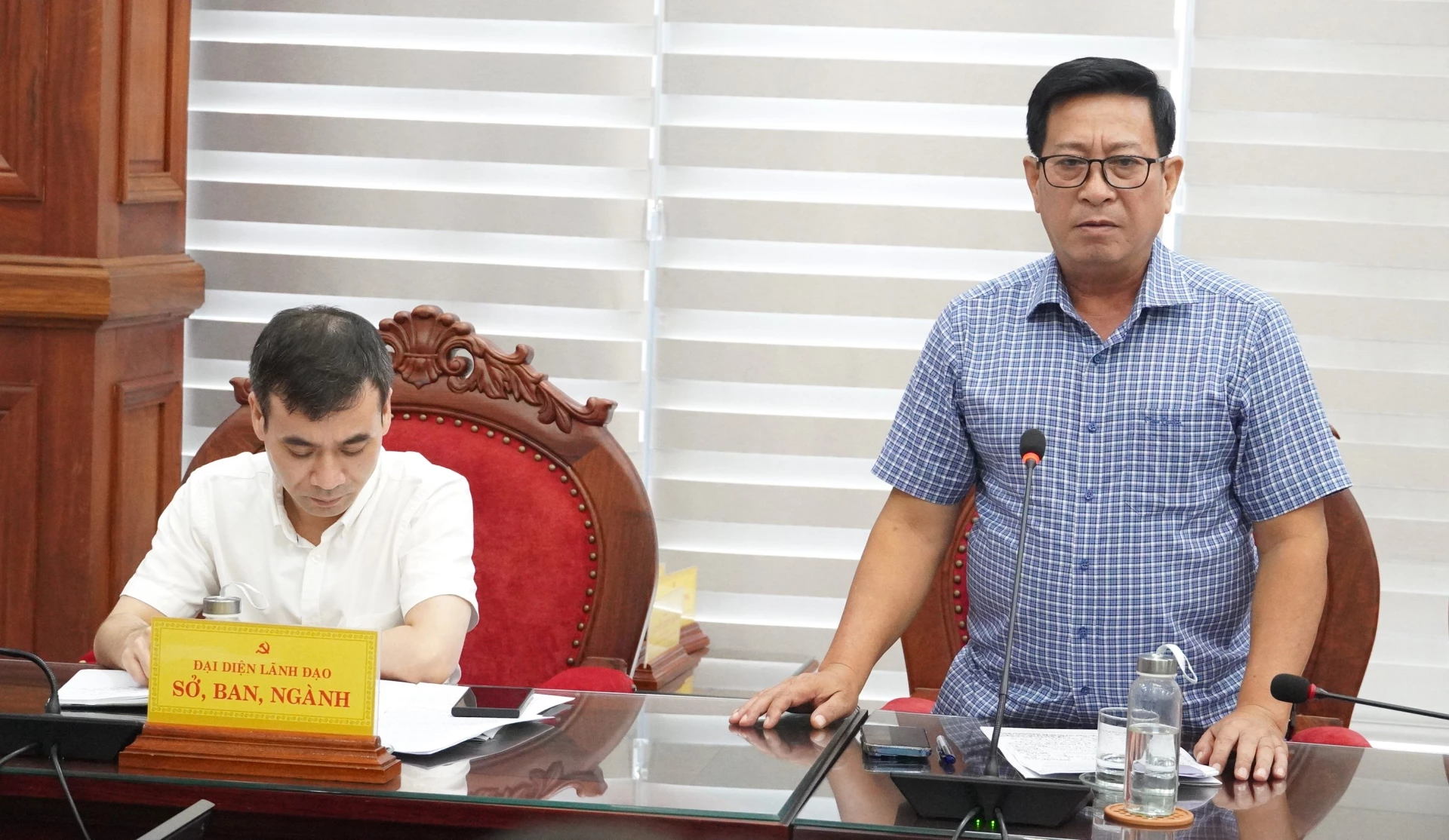 Đại biểu phát biểu tại buổi làm việc - Ảnh : Q.V