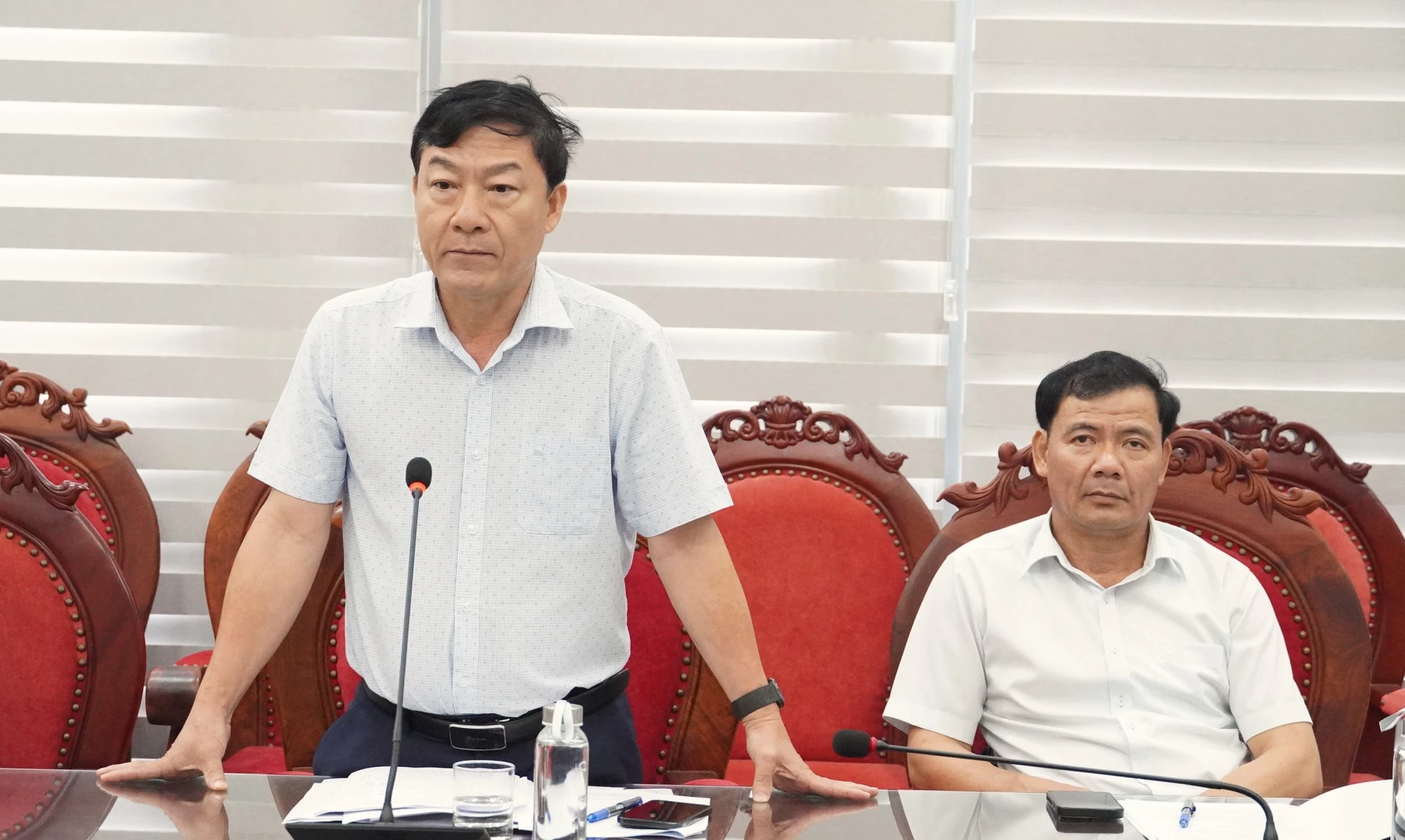 Đại biểu phát biểu tại buổi làm việc - Ảnh : Q.V