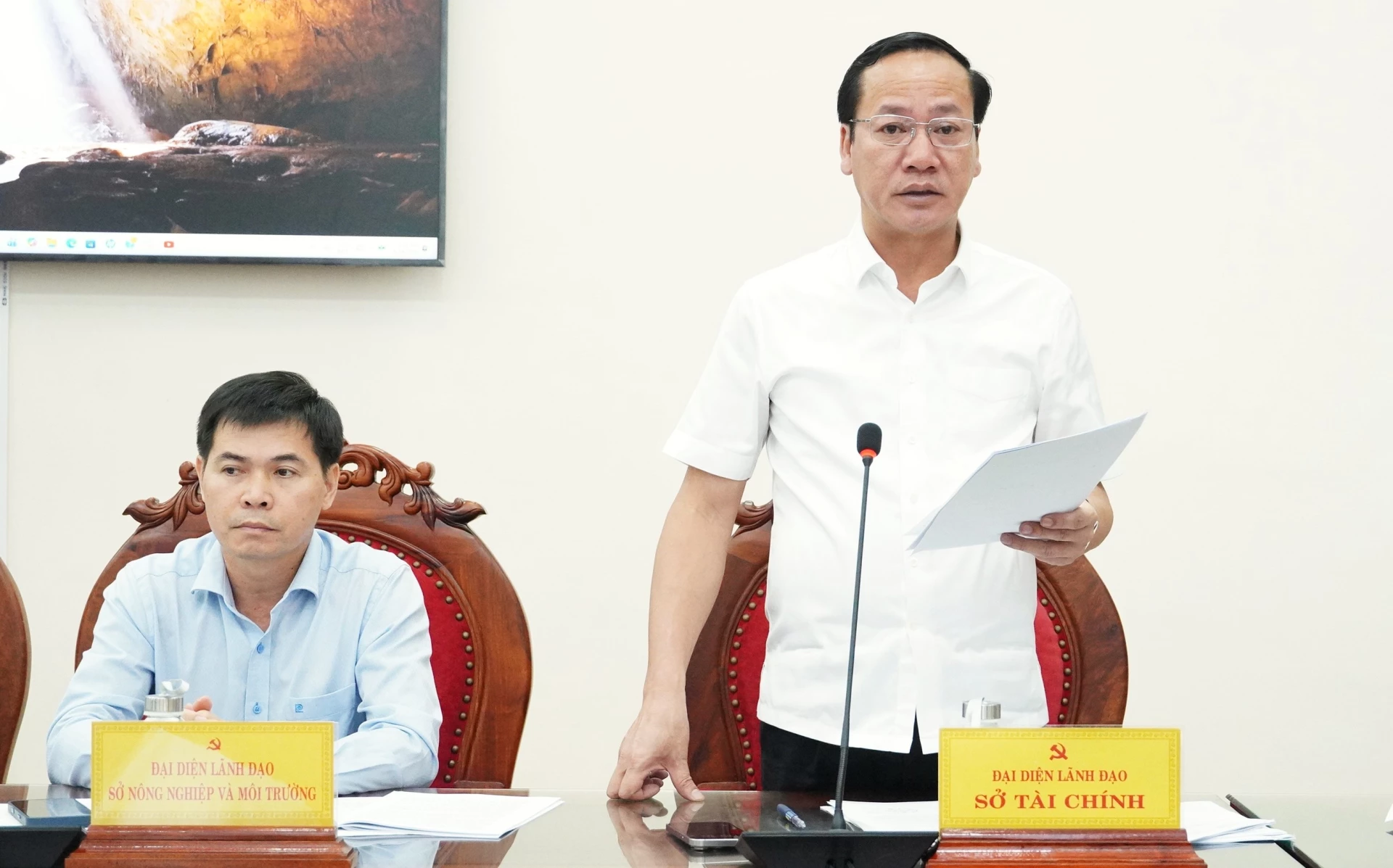 Lãnh đạo Sở Tài chính phát biểu tại buổi làm việc - Ảnh: Q.V