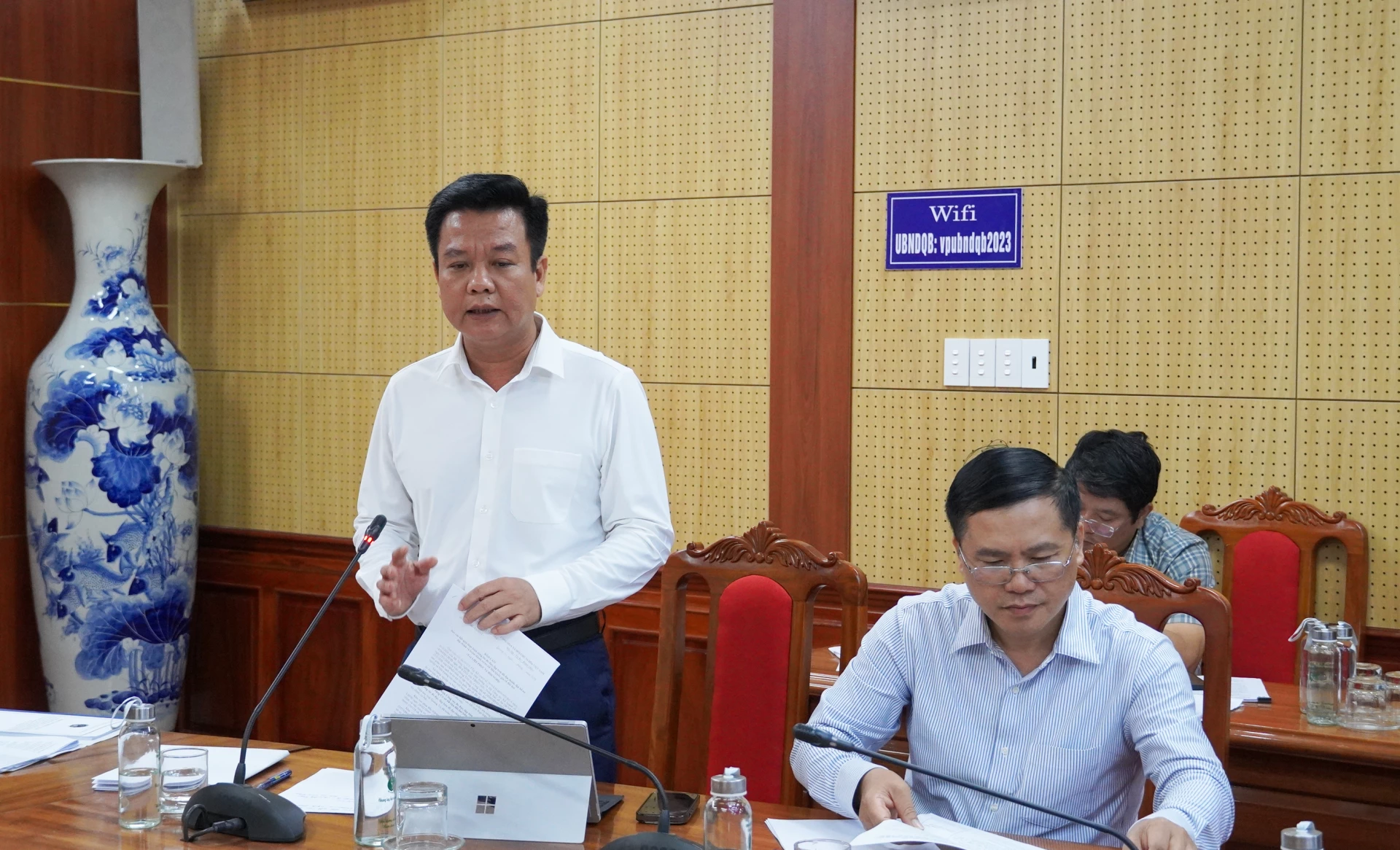 Lãnh đạo Sở Nông nghiệp và Môi trường phát biểu - Ảnh: X.P