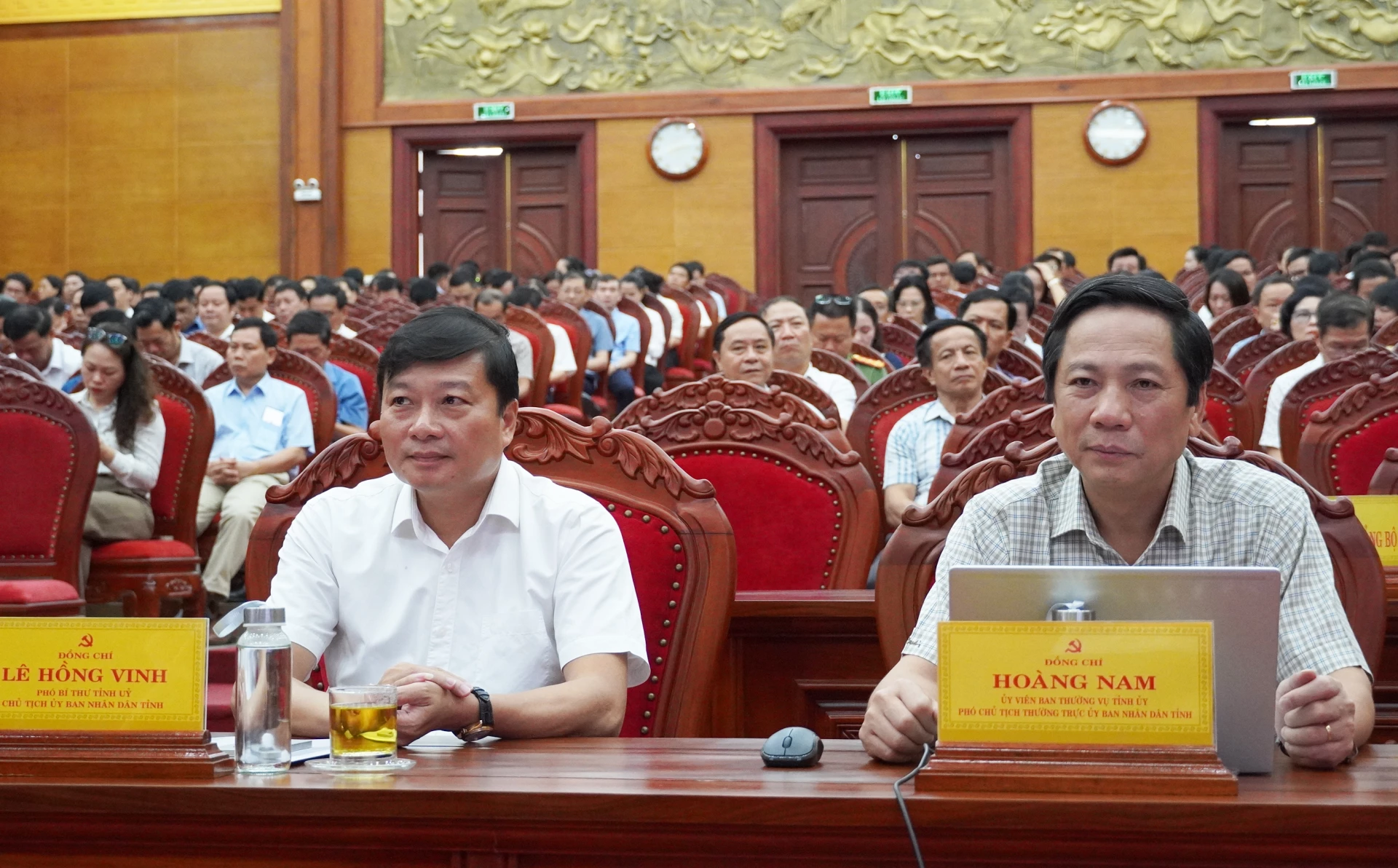 Các đại biểu tham dự tại điểm cầu tỉnh Quảng Trị - Ảnh: X.P