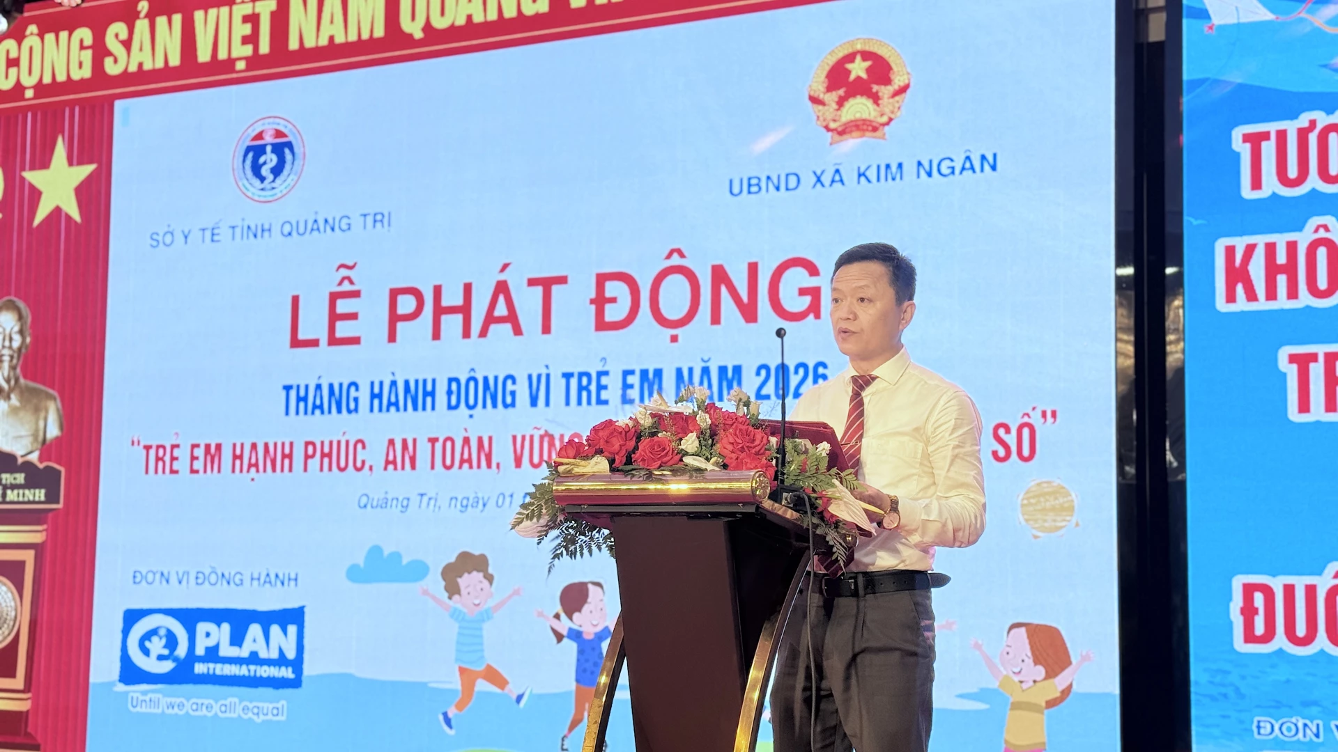 Đồng chí Đặng Văn Dương, Chủ tịch UBND xã Kim Ngân phát biểu hưởng ứng lễ phát động - Ảnh: Q.N.