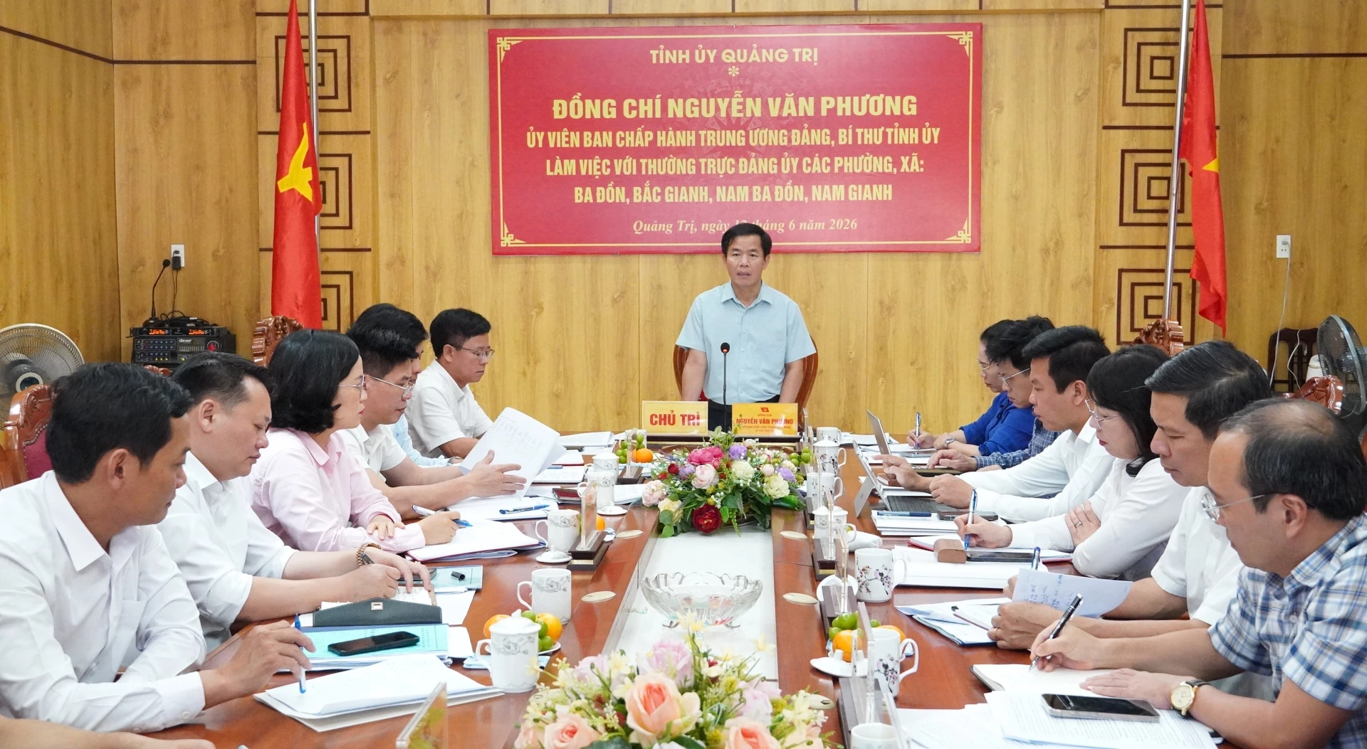 Đồng chí Nguyễn Văn Phương, Ủy viên Trung ương Đảng, Bí thư Tỉnh ủy kết luận buổi làm việc - Ảnh: Q.V