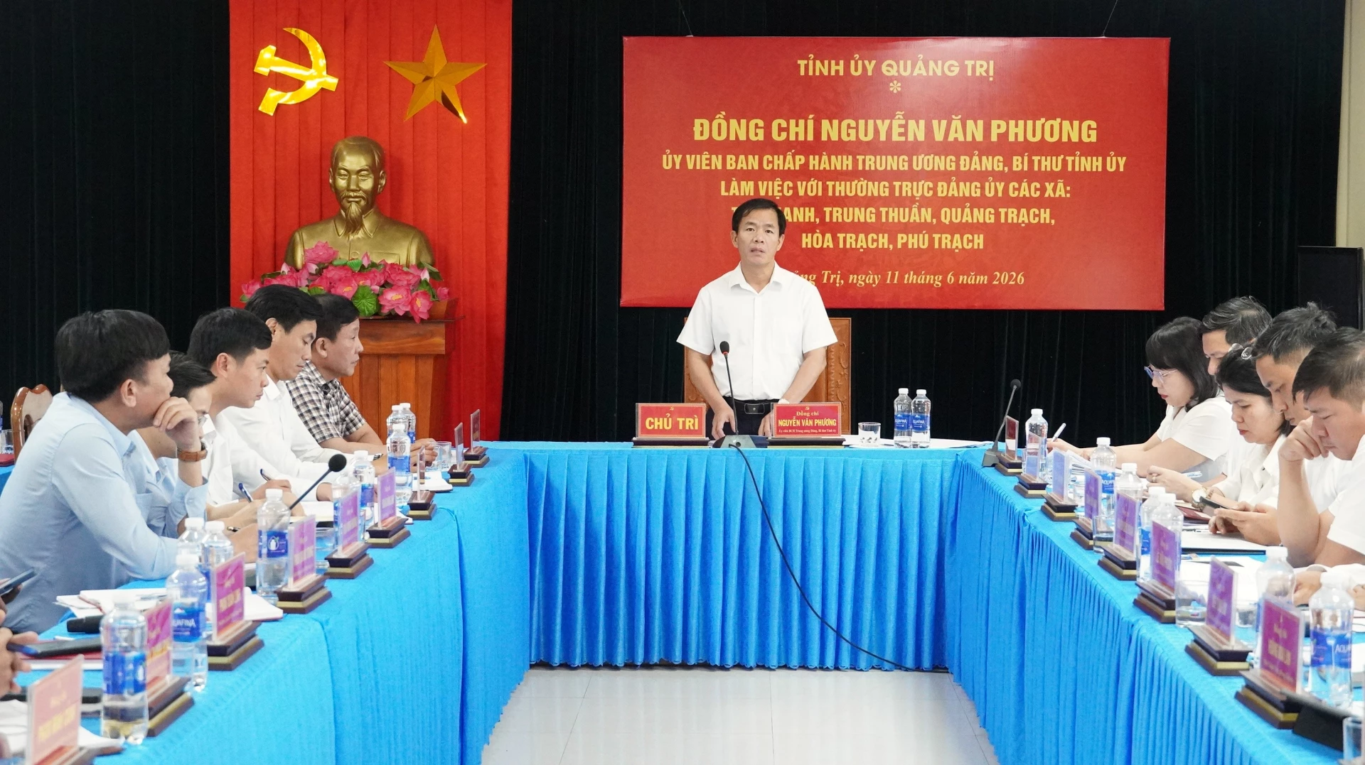 Đồng chí Nguyễn Văn Phương, Bí thư Tỉnh ủy kết luận buổi làm việc - Ảnh: Q.V

