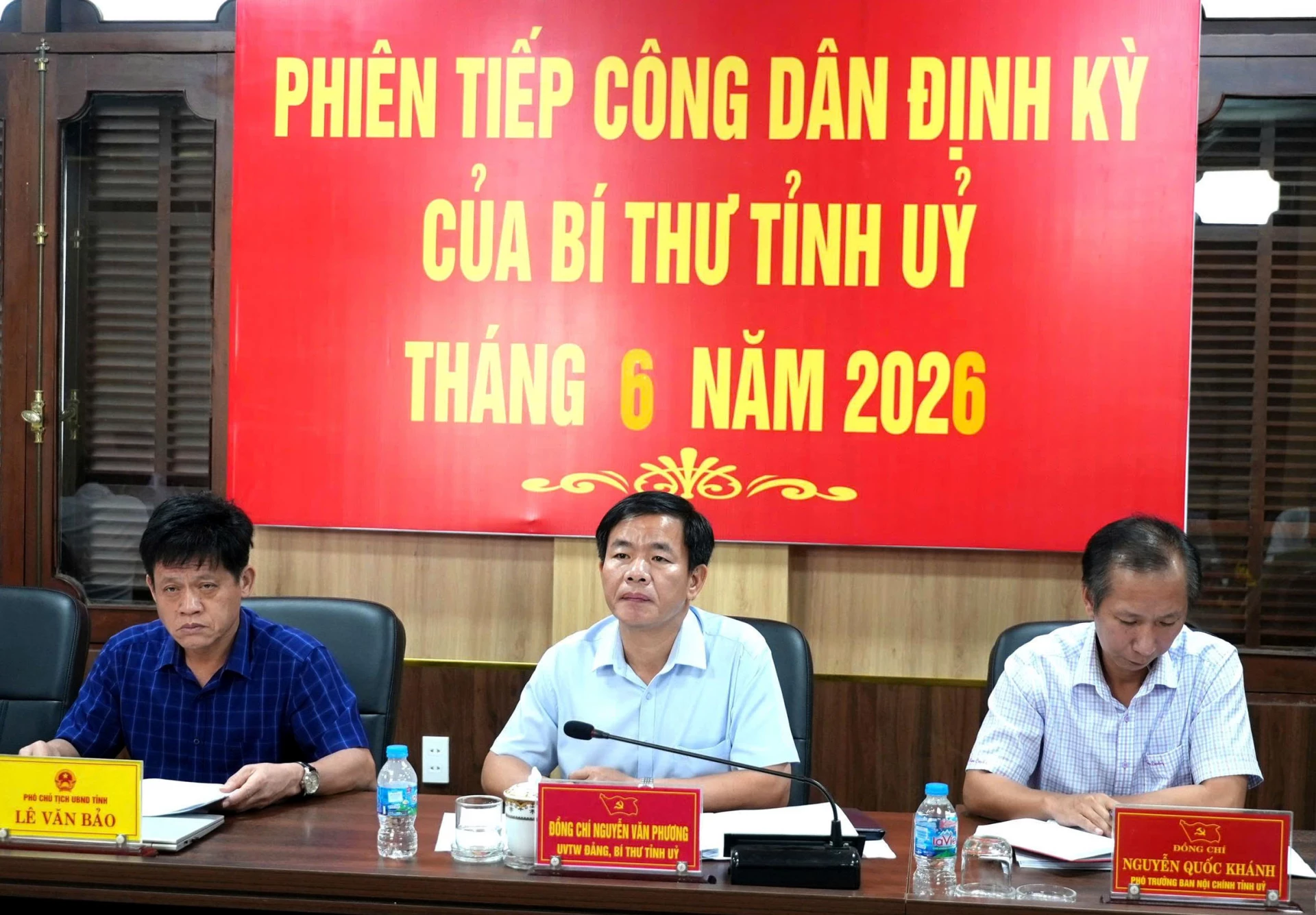 Đồng chí Nguyễn Văn Phương, Ủy viên Trung ương Đảng, Bí thư Tỉnh ủy tiếp công dân định kỳ tháng 6/2026 - Ảnh: T.L