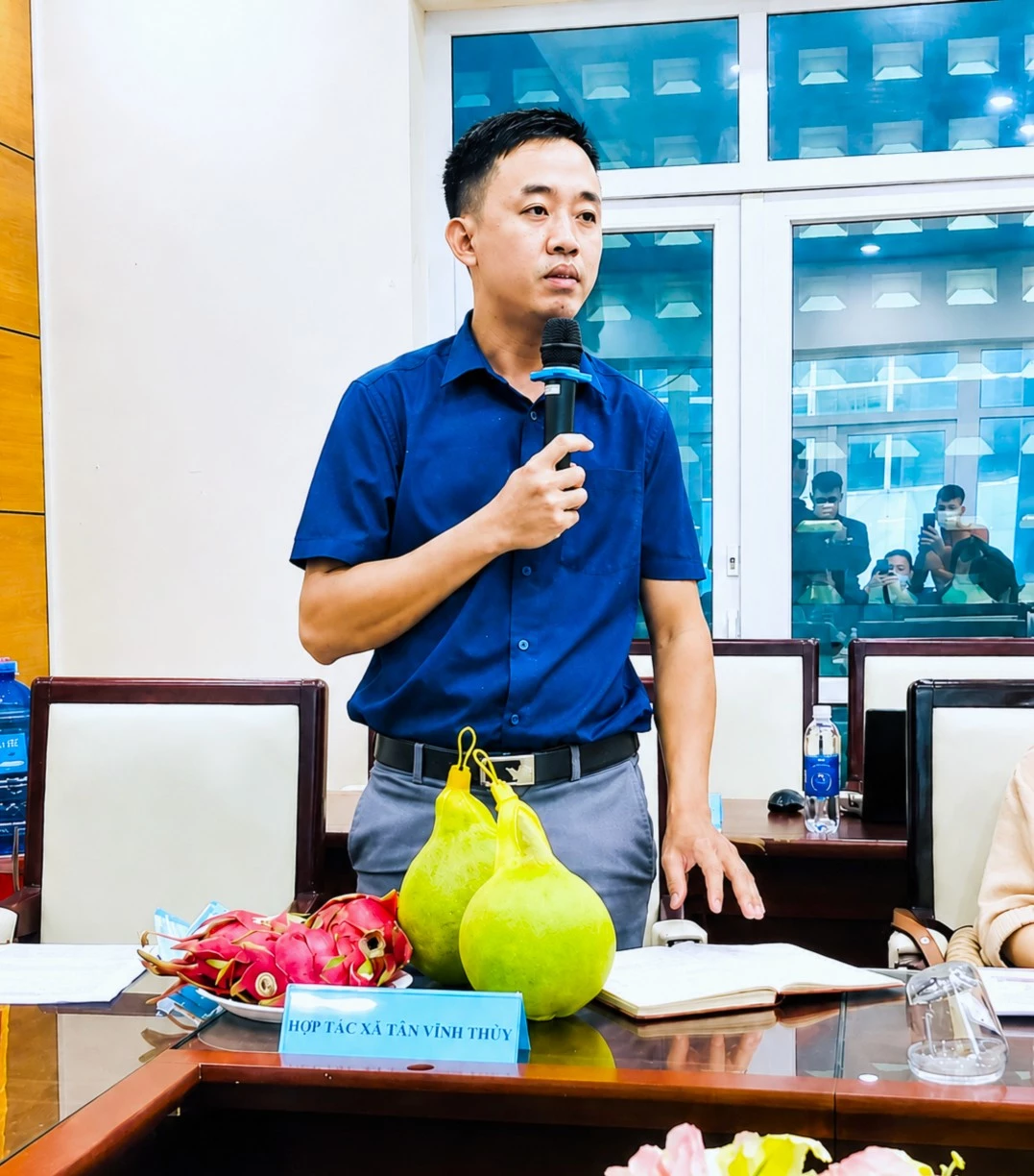 Anh Nguyễn Quang Hạnh, Trưởng thôn kiêm Trưởng Ban công tác Mặt trận thôn Tiên Mỹ 1 - Ảnh: P.N