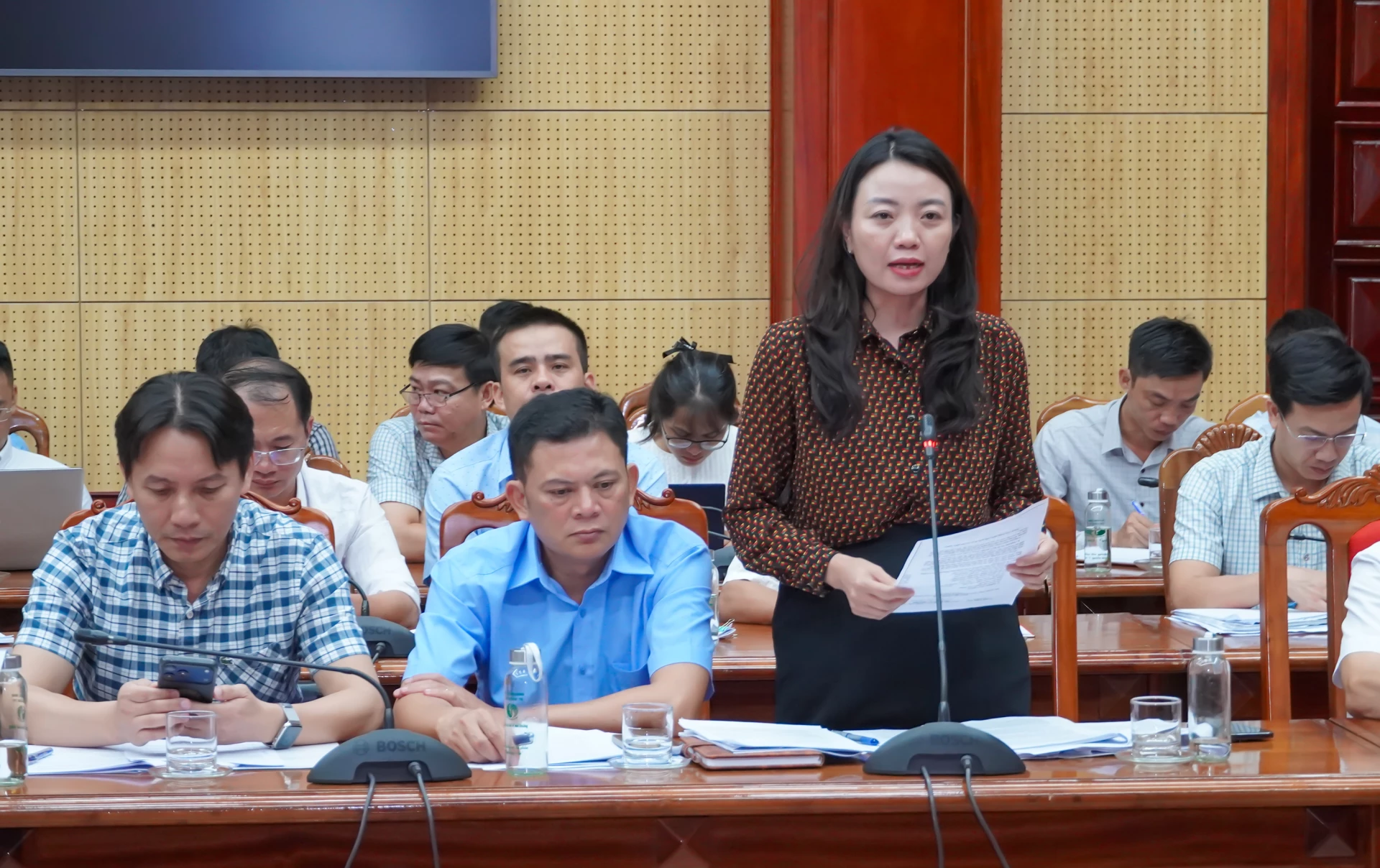 Các đại biểu phát biểu tại buổi làm việc - Ảnh: N.H