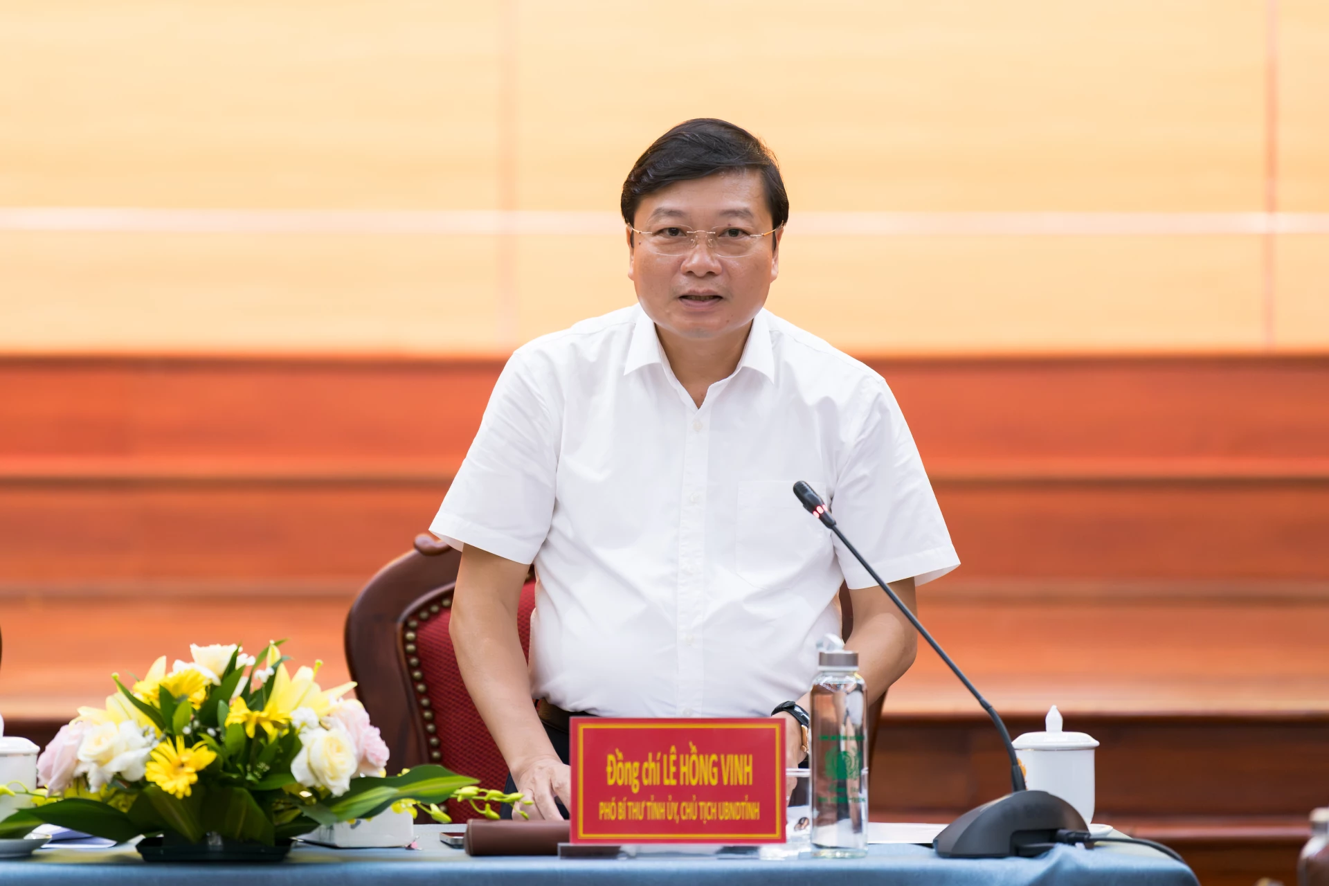 Đồng chí Lê Hồng Vinh, Phó Bí thư Tỉnh ủy, Chủ tịch UBND tỉnh Quảng Trị phát biểu