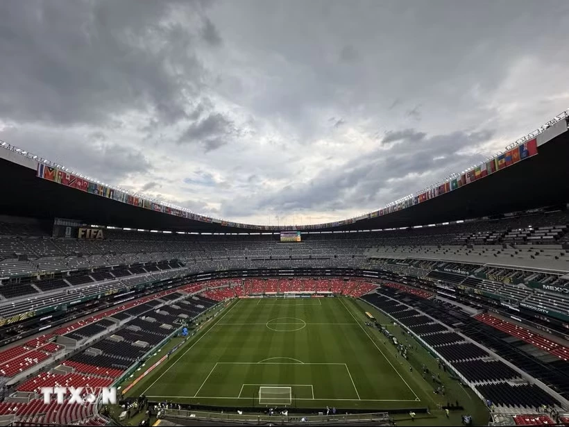 Sân Azteca ở Mexico City sẵn sàng cho lễ khai mạc và trận mở màn World Cup 2026. (Ảnh: Anh Ngọc/TTXVN)