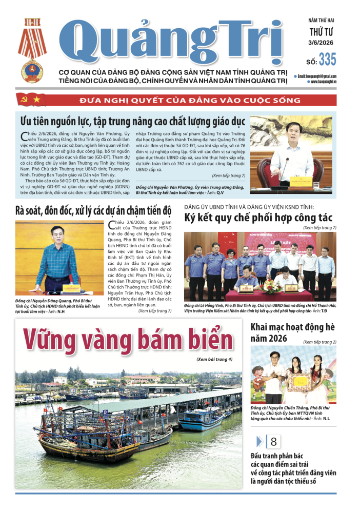 Báo Quảng Trị số 335 - Ngày 3/6/2026