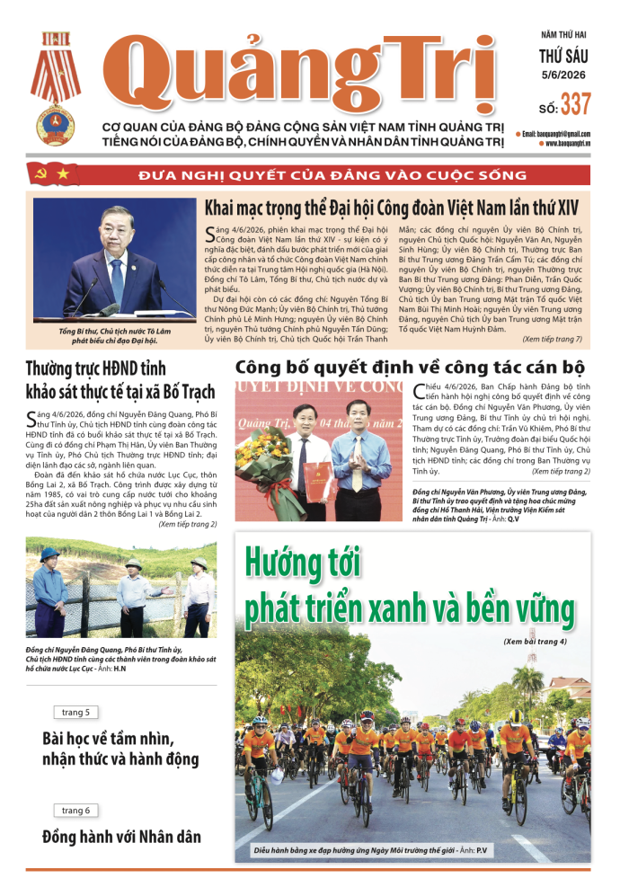 Báo Quảng Trị số 337 - Ngày 5/6/2026