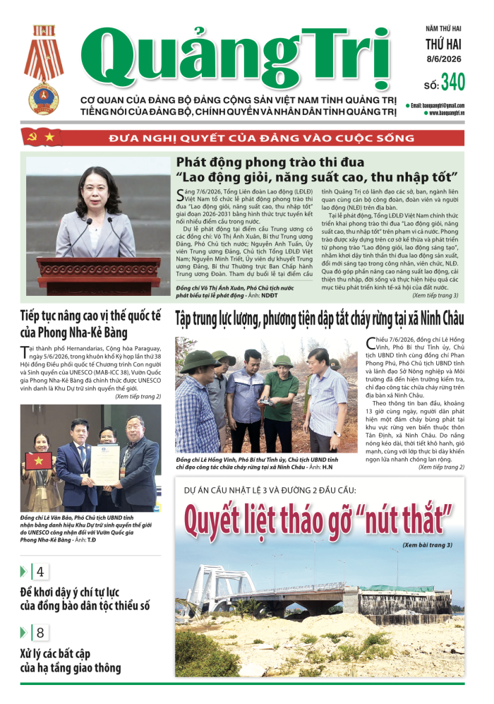 Báo Quảng Trị số 340 - Ngày 8/6/2026