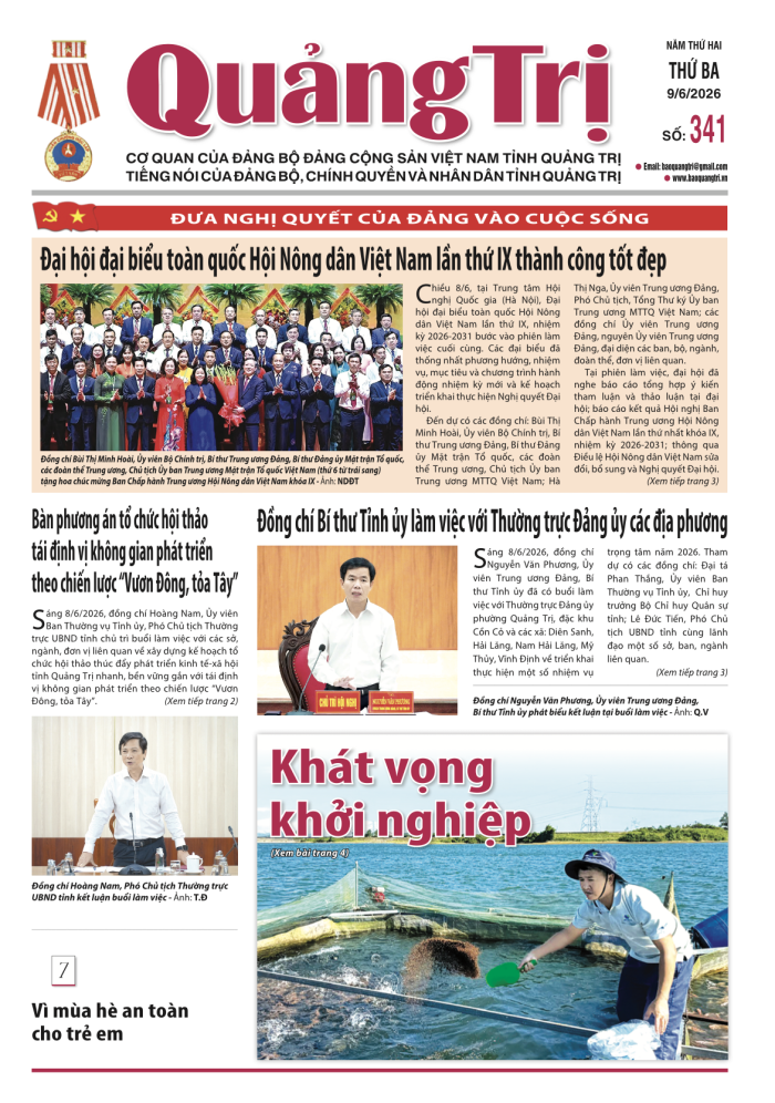 Báo Quảng Trị số 341 - Ngày 9/6/2026