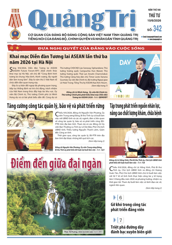 Báo Quảng Trị số 342 - Ngày 10/6/2026