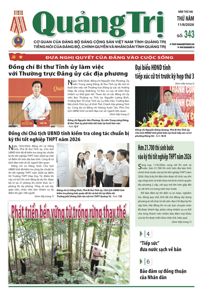Báo Quảng Trị số 343 - Ngày 11/6/2026