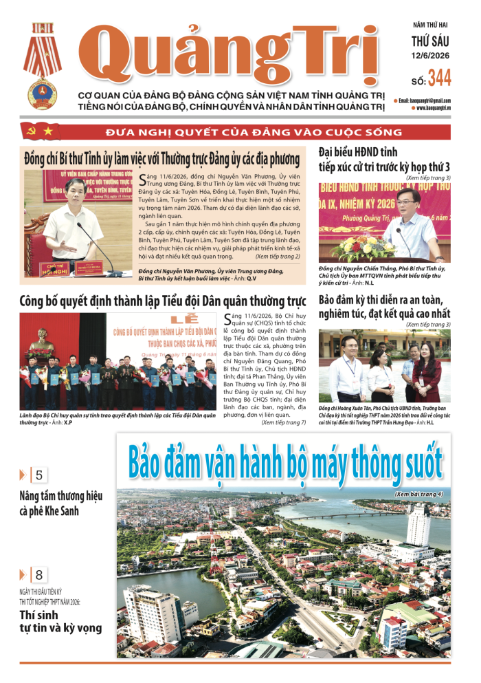 Báo Quảng Trị số 344 - Ngày 12/6/2026