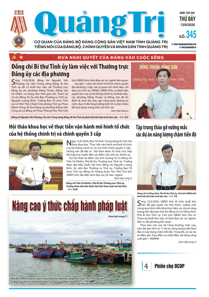 Báo Quảng Trị số 345 - Ngày 13/6/2026