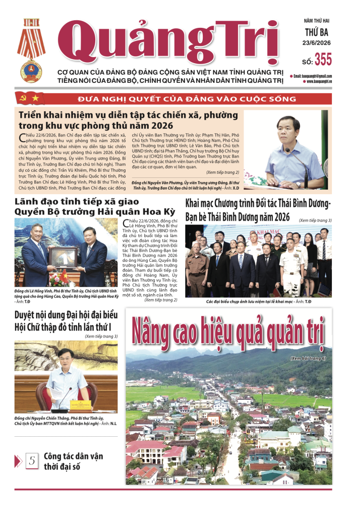 Báo Quảng Trị số 355 - Ngày 23/6/2026