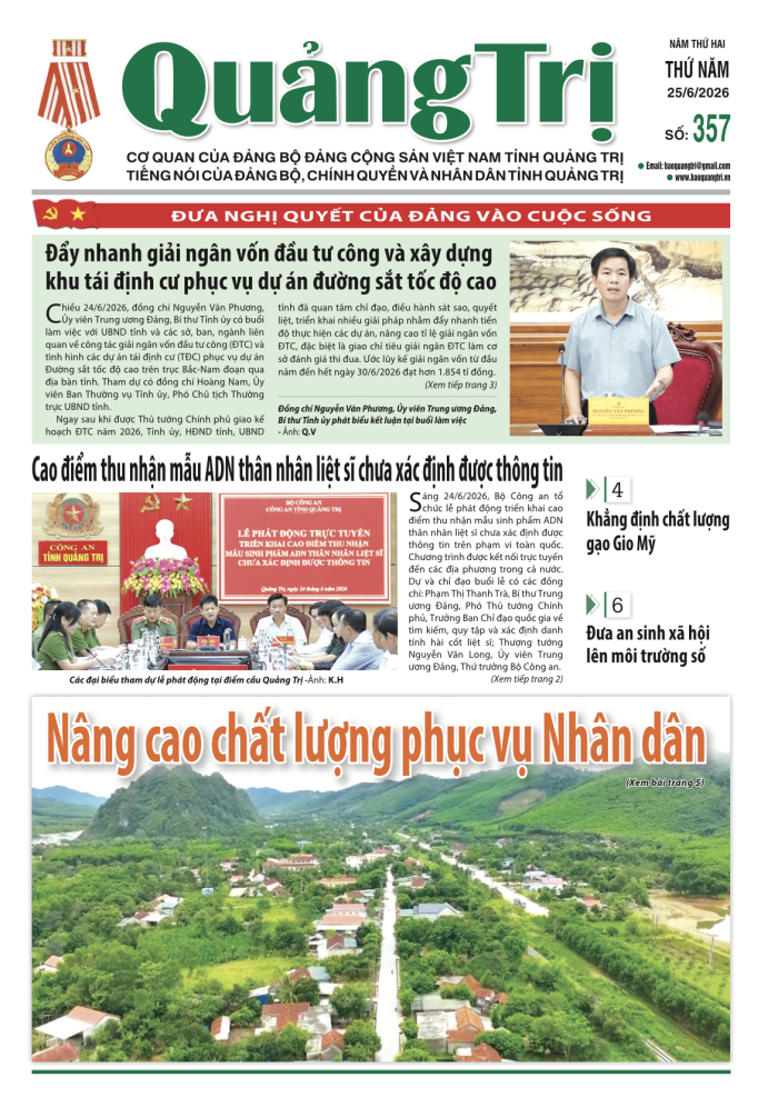 Báo Quảng Trị số 357 - Ngày 25/6/2026